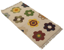 Carica l'immagine nel visualizzatore di Gallery, kilim indiano Sivas autentico originale 160x100 cm