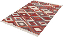 Lade das Bild in den Galerie-Viewer, Kilim Zagros Tappeto, Rosso/Arancione/Multicolore, 300x200