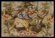 Lade das Bild in den Galerie-Viewer, Antico Francese mezzopunto classico floreale - cm 40x33 -farah 1970