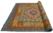 Carica l'immagine nel visualizzatore di Gallery, 160x100 CM Autentio kilim originale fatto a mano Stile classico - Facile da pulire