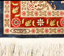 Lade das Bild in den Galerie-Viewer, 62x40 Cm Antico Tappeto Hereche / Hereke in seta 100%