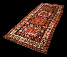 Carica l'immagine nel visualizzatore di Gallery, Hand made Antique Kazak Caucasic Carpets CM 270X130