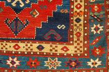 Carica l'immagine nel visualizzatore di Gallery, Hand made Antique Kazak / Shirvan Caucasic Carpets CM 200x110