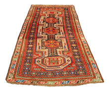 Carica l'immagine nel visualizzatore di Gallery, Hand made Antique Kazak / Shirvan Caucasic Carpets Lenkoran CM 255x123