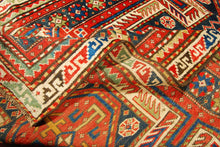 Carica l'immagine nel visualizzatore di Gallery, Hand made Antique Kazak / Shirvan Caucasic Carpets Lenkoran CM 255x123