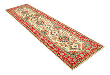 Carica l'immagine nel visualizzatore di Gallery, Runner Hand knotted carpet Ghazni Chubi Beige / Red Colors 280x80 CM