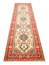 Carica l'immagine nel visualizzatore di Gallery, Runner Hand knotted carpet Ghazni Chubi Beige / Red Colors 280x80 CM
