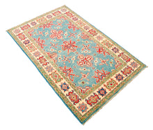 Carica l'immagine nel visualizzatore di Gallery, Rectangular Hand knotted carpet Ghazni Chubi Colors Green 147x97 CM