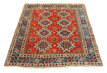 Carica l'immagine nel visualizzatore di Gallery, Hand made Antique Kazak / Shirvan Caucasic Carpets CM 148x108