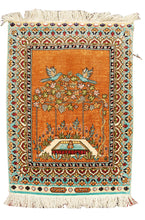 Lade das Bild in den Galerie-Viewer, 62x40 Cm Antico Tappeto Hereche / Hereke in seta 100%