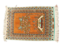 Lade das Bild in den Galerie-Viewer, 62x40 Cm Antico Tappeto Hereche / Hereke in seta 100%