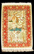 Lade das Bild in den Galerie-Viewer, Antico Tappeto Hereche / Hereke in seta 100% Misura 122x74