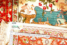 Lade das Bild in den Galerie-Viewer, Antico Tappeto Hereche / Hereke in seta 100% Misura 122x74