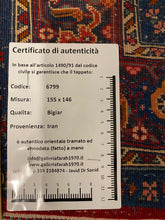 Carica l'immagine nel visualizzatore di Gallery, Originale Tappeto Bigiar Bijar Hand Made Carpets CM 155x146