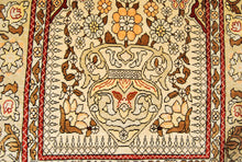 Lade das Bild in den Galerie-Viewer, Antico Tappeto Hereche / Hereke in seta 100% Misura 70x43