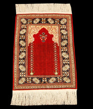 Lade das Bild in den Galerie-Viewer, 62x40 Cm Antico Tappeto Hereche / Hereke in seta 100%