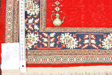 Lade das Bild in den Galerie-Viewer, 62x40 Cm Antico Tappeto Hereche / Hereke in seta 100%