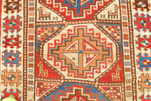 Carica l'immagine nel visualizzatore di Gallery, Antique Hand made Antique Kazak / Shirvan Caucasic Carpets CM 260x110