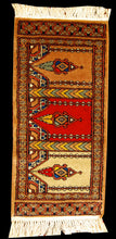 Lade das Bild in den Galerie-Viewer, Tappeto Autentico Originale Annodato a Mano Kashmir Pakistan 65x31 CM