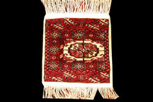 Lade das Bild in den Galerie-Viewer, Tappeto Autentico Originale Annodato a Mano Kashmir Pakistan 30x30 CM