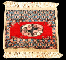 Lade das Bild in den Galerie-Viewer, Tappeto Autentico Originale Annodato a Mano Kashmir Pakistan 30x30 CM