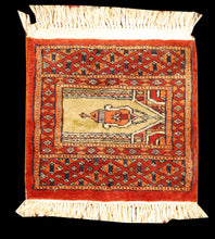 Lade das Bild in den Galerie-Viewer, Tappeto Autentico Originale Annodato a Mano Kashmir Pakistan 30x30 CM