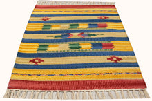 Lade das Bild in den Galerie-Viewer, Kilim lavabile in lavatrice 100% cotone 50x50 cm
