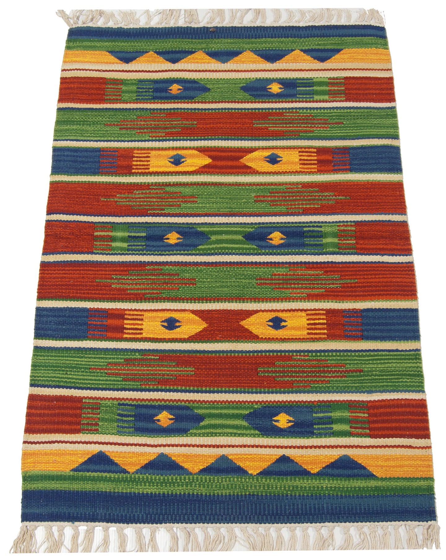 Kilim Autentico Originale Fatto a Mano, Reversibile, 100% cotone 90x60 cm
