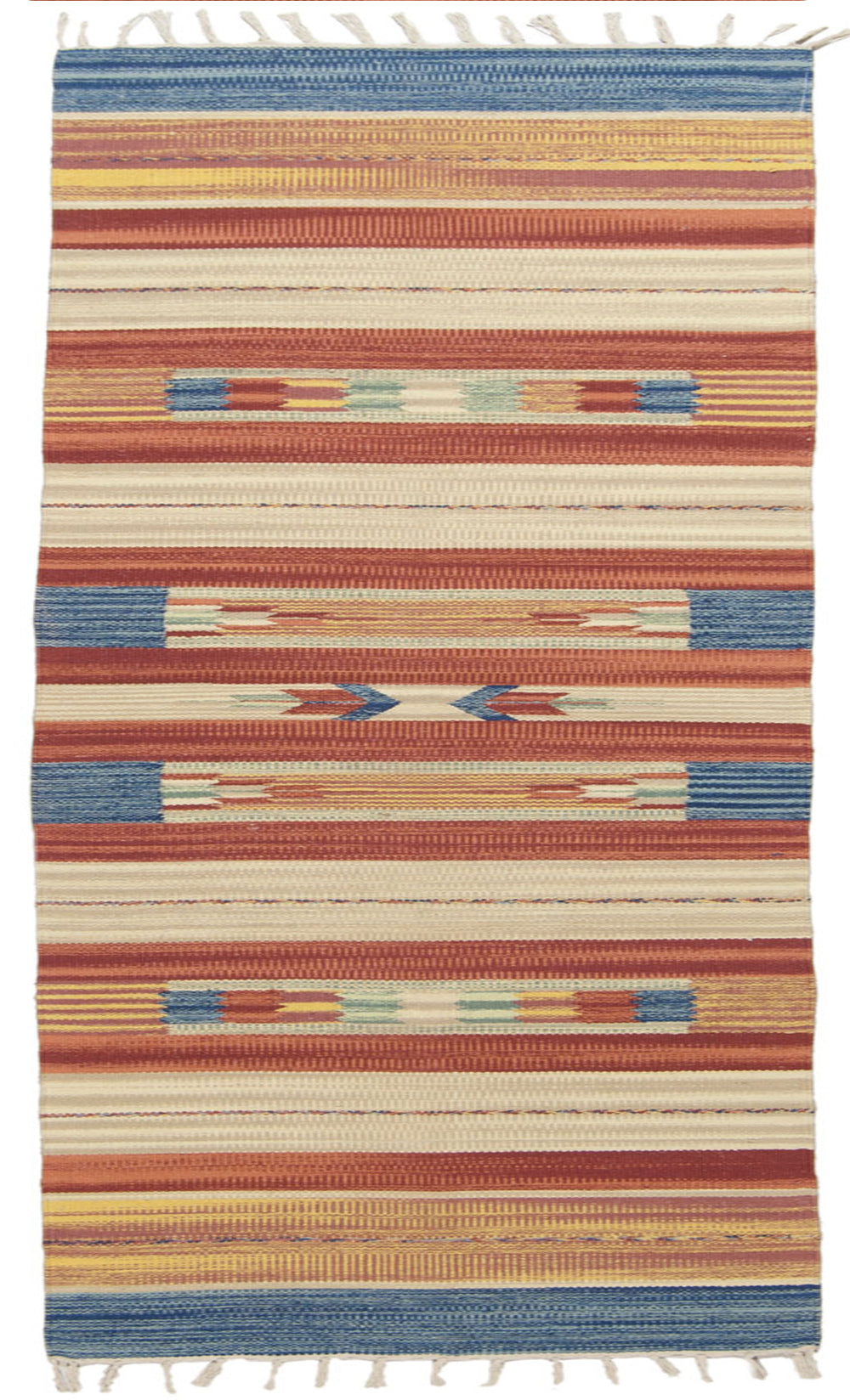 Kilim Autentico Originale Fatto a Mano, Reversibile, 100% cotone 90x60 cm