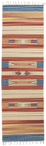 Galleria Farah1970 - 200x60 CM Kilim Autentico, Originale e Fatto a Mano Ideale Per il Corridoio, Ufficio, Seconda Casa e la Cucina (LAVABILE IN LAVATRICE)