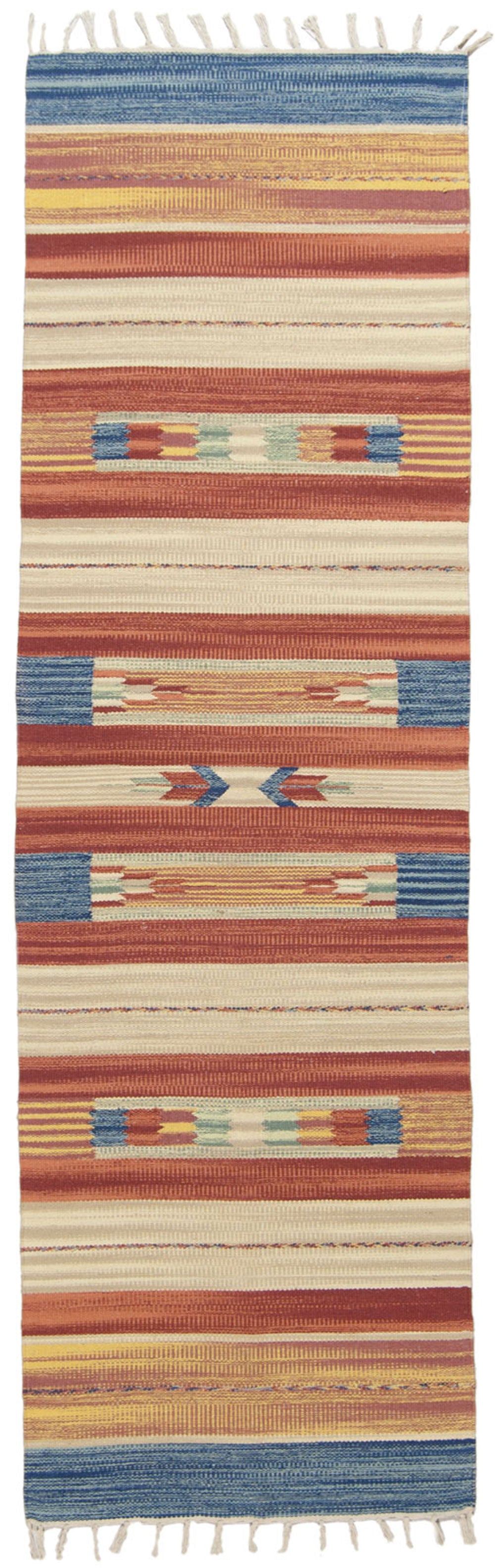 Galleria Farah1970 - 200x60 CM Kilim Autentico, Originale e Fatto a Mano Ideale Per il Corridoio, Ufficio, Seconda Casa e la Cucina (LAVABILE IN LAVATRICE)