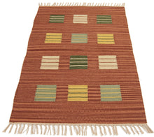 Carica l&#39;immagine nel visualizzatore di Gallery, Kilim Autentico Originale Fatto a Mano, Reversibile, 100% cotone 90x60 cm

