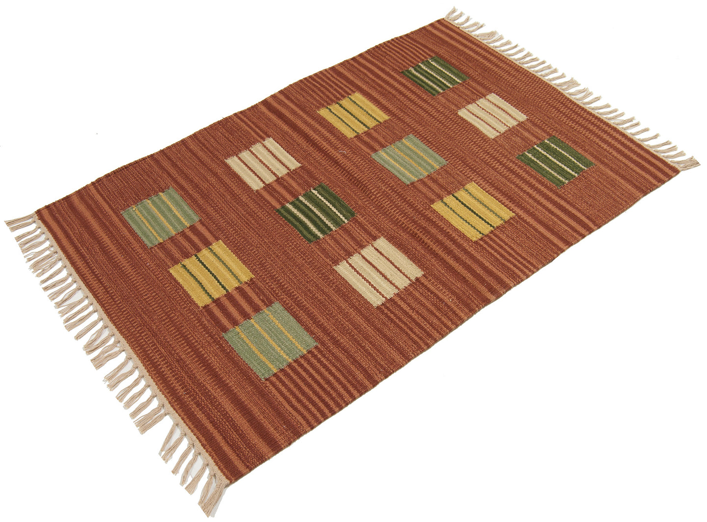 Kilim Autentico Originale Fatto a Mano, Reversibile, 100% cotone 90x60 cm