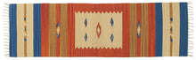 Carica l&#39;immagine nel visualizzatore di Gallery, Kilim indiano autentico moderno e originale, fatto a mano, 200x60 cm
