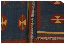 Load image into Gallery viewer, Kilim in lana autentico e originale, fatto a mano, 288x76 cm
