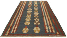 Carica l'immagine nel visualizzatore di Gallery, Kilim in lana autentico e originale, fatto a mano, 250x141 cm
