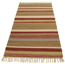 Carica l'immagine nel visualizzatore di Gallery, 140x70 cm Kilim indiano autentico e originale, fatto a mano,
