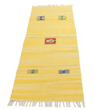 Carica l'immagine nel visualizzatore di Gallery, Kilim indiano autentico e originale, fatto a mano, 140x70 cm
