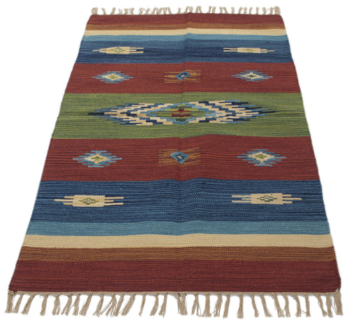 200x140 CM CM Autentik Kilim Kelem Original Hand Made Classic STYL - EASY TO CLEAN - DOUBLE FACE