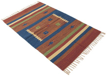 Load image into Gallery viewer, 90X60 CM Autentik Kilim Kelem Original Hand Made Classic STYL - EASY TO CLEAN - DOUBLE FACE
