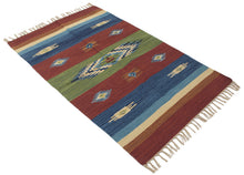Carica l'immagine nel visualizzatore di Gallery, 90X60 CM Autentik Kilim Kelem Original Hand Made Classic STYL - EASY TO CLEAN - DOUBLE FACE
