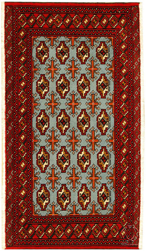 Old Carpet Bukara Turkmen Original Wonderful 100x55 Cm 