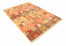 Carica l&#39;immagine nel visualizzatore di Gallery, 160x100 CM  80% lana 20% Cotone Kilim Original Authentic Hand Made 
