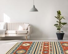 Carica l&#39;immagine nel visualizzatore di Gallery, TEPPICH KILIM NEW WOOL ORIGINAL HAND MADE 90x60 CM
