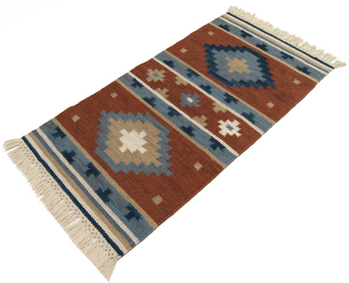 Kilim Tapis india originale CM 300x200 - Galleria Farah1970