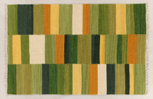 Carica l&#39;immagine nel visualizzatore di Gallery, Kiliem Tapis india originale CM 300x200 - Verde
