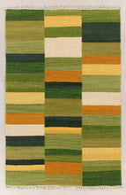 Carica l&#39;immagine nel visualizzatore di Gallery, Kilim Tapis india originale Tonum GREEN CM 230x160 - Galleria Farah1970
