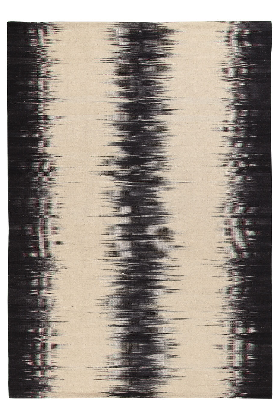 Galleria farah 1970 - Kilim Carpets by Jalal Tappeto Kilim Ikat Denim Nero/Beige 100 X 160 cm