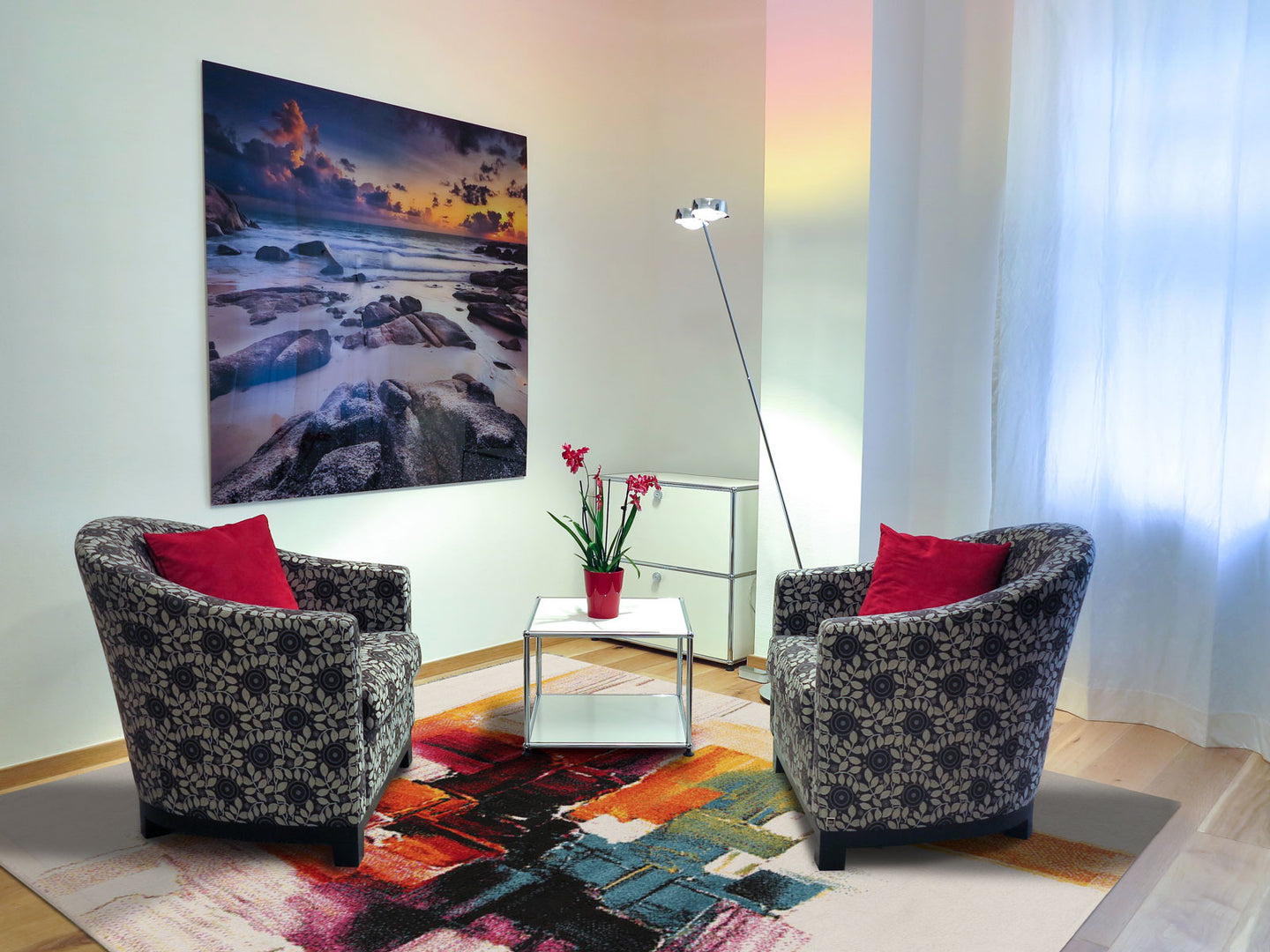 ABC Gallery Tappeto, Avorio/Multicolore, 200 x 290 cm