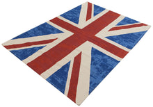 Lade das Bild in den Galerie-Viewer, Carpet Tappeto Ikat Cotton Blu 150x90 cm
